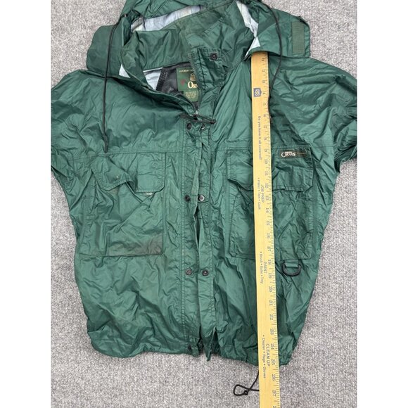 Orvis Jacket Mens Large Green Wading Fly Fishing Hooded Nylon Ripstop Pockets - Picture 4 of 7